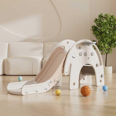 GUGA Детска пързалка с баскетболен кош Слонче - кафява (fe-ht-dg104-br)