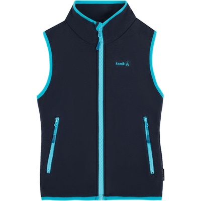 Kamik Детски поларен елек Kamik Kid's Dawn Fleece vest - Midnight / Cyan - размер 140 (EU) (703-5355-0218)