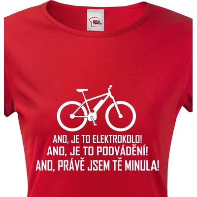 Dámské tričko Jezdím na elektrokole Červená