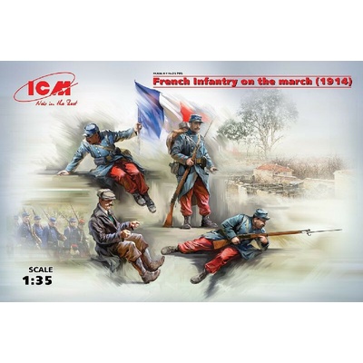 ICM French Infantry on the march 1914 4 Figures 1:35