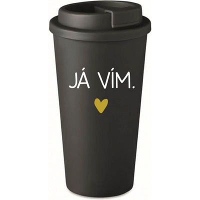 Giftela JÁ VÍM. . černý termohrnek 475 ml