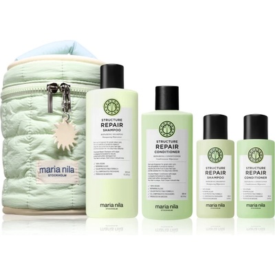 Maria Nila Structure Repair Beauty Bag подаръчен комплект за суха и увредена коса 4 бр