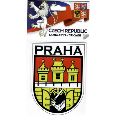 Samolepka so symbolom mesta Praha 6 x 8 cm - farebná