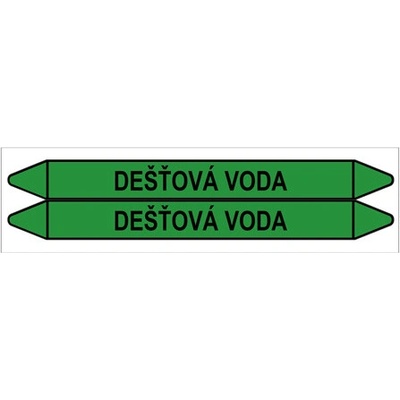 Značení potrubí, dešťová voda,2 ks, 450 × 52 mm PZ 008990