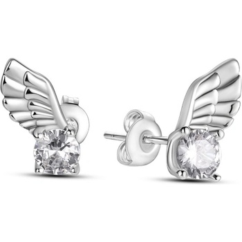 DELIS Сребърни обеци 925, jw509, модел крило, с родиево покритие (jw509)