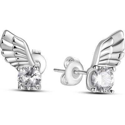 DELIS Сребърни обеци 925, jw509, модел крило, с родиево покритие (jw509)