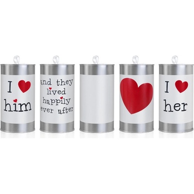 Svatební plechovky za auto, 5 kusů