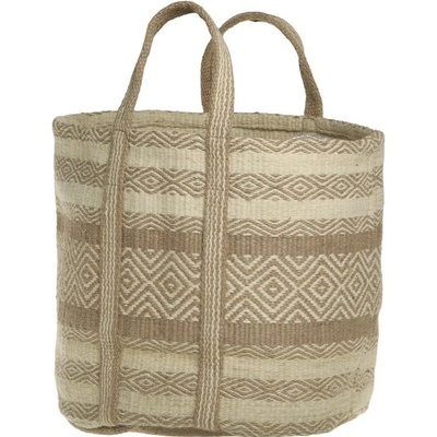 Béžovo-hnědá košíková jutová taška Beach Bag 40x40x40/ 60 cm
