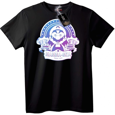 NOONEBRAND Тениска Mamma-Mia Луд Свят - 7XL, Black