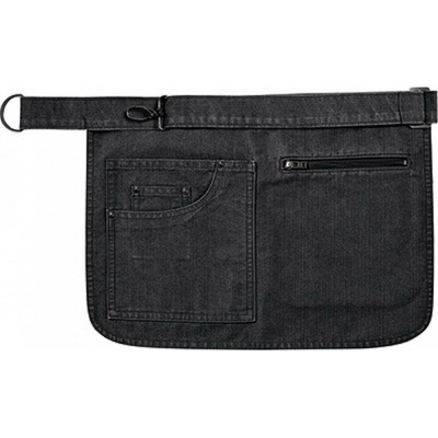 Premier Workwear Džínová zástěra s kapsou PR138 Black Denim 31x32cm