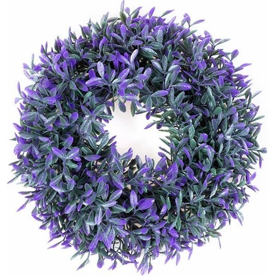 Věnec lístečky zeleno-fialový 26 cm