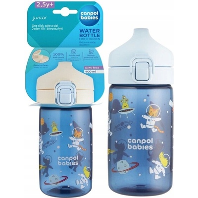 Canpol babies Fľaša pre deti Junior 400 ml modrá