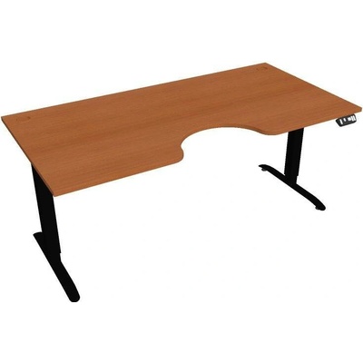 Hobis Office Pro psací stůl Motion MS ERGO 2 Šířka: 180 cm, Barva desky: třešeň, Barva kovu: černá RAL 9005 Šířka 120-180 cm / 27 barevných variant
