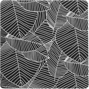 Квадратна дървена подложка за чаши с дизайн листа