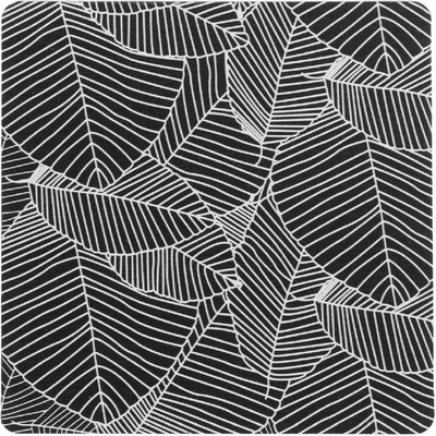 Квадратна дървена подложка за чаши с дизайн листа