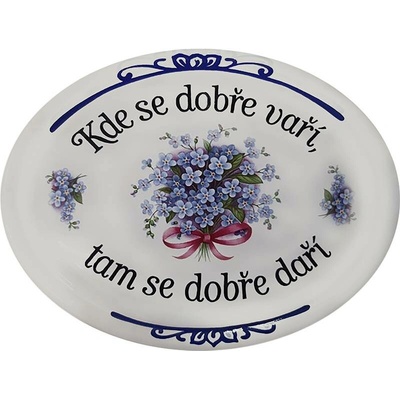 Ceduľa Kde se dobře vaří, tam se dobře daři - historická tabuľa ČSSR 40cm x 30cm Plechová tabuľa