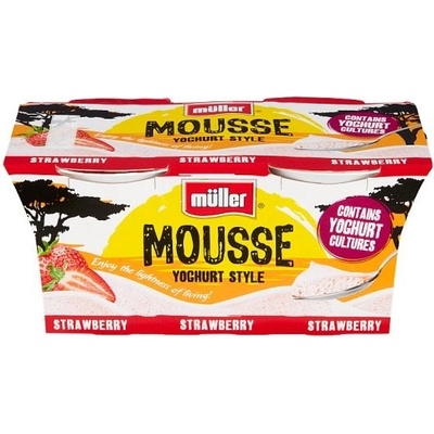 Müller Mousse mliečny zakysaný výrobok jahodový 2 x 95 g