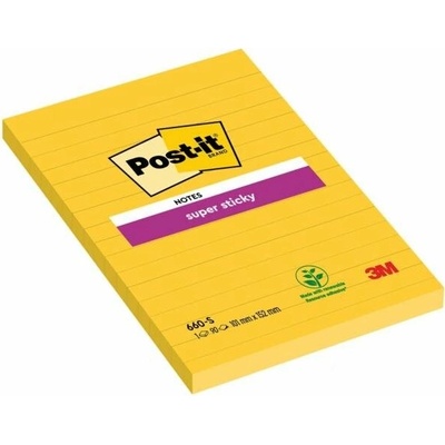 POST-IT Bloček Post-it Super Sticky 102x152 žltý linajky (MM066010)