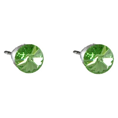 JSB Swarovski Elements s broušeným krystalem tvar tečka 713907 peridot světle zelené
