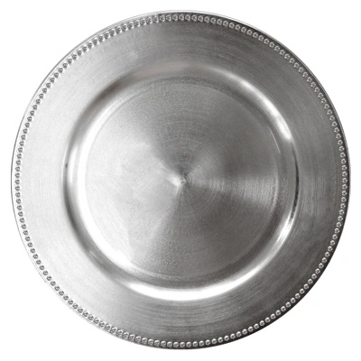 Horecano HORECANO-Подложна чиния с релефен кант 33 cm СРЕБЪРНА (T119) (0193755)