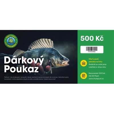 Chyť a pusť Darčekový poukaz 500 Kč - Elektronický