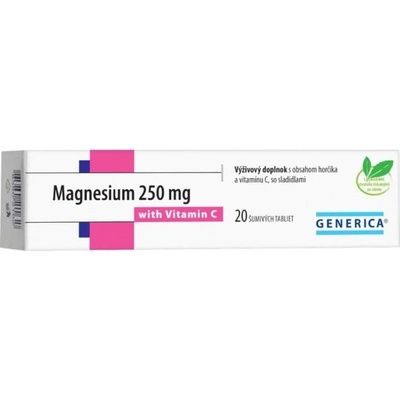 Generica Magnesium 250 mg + Vitamín C tabliet eff 20 ks