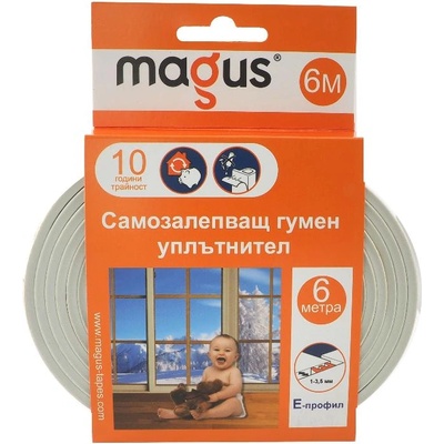 MAGUS УПЛЪТНИТЕЛ ГУМЕН Е-ПРОФИЛ 6м 5540 БЯЛ (88123)
