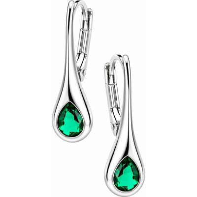 Zlaton Náušnice bílé zlato kapka osazené zirkony visací 2.5cm 2.8g N25112501737