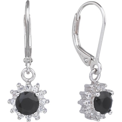 Bealio stříbrné náušnice VISACÍ onyx 03-11244-2510