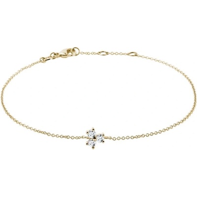 Klenota zlatý náramok s tromi diamantmi k0492043