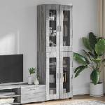 vidaXL Висок шкаф FLORIN 60 x 35 x 182 см Сив Сонома (3397910)