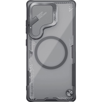 Nillkin Iceblade Prop Magnetic Hard Case - хибриден удароустойчив кейс с MagSafe за Samsung Galaxy S25 Ultra (черен-прозрачен)