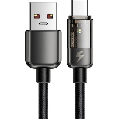 Xmart USB-A към USB-C кабел Xmart Auto Power Off, 6A, 100W, 1.2м, Черен (21336)