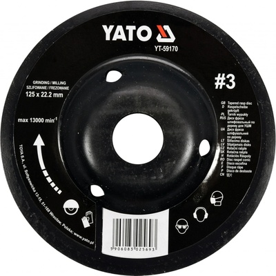 Yato Rotační rašple úhlová jemná 125 mm YT-59170