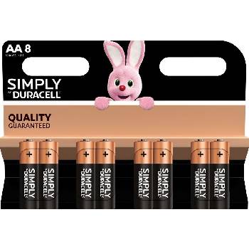 Duracell Алкална батерия LR6 AA 8pk блистер SIMPLY MN1500 DURACELL (DUR-BA-LR6-SIMPLY-8PK)