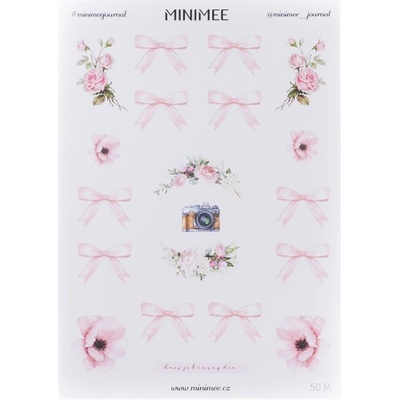 MINIMEE Papírové samolepky v aršíku A5 Romantický set