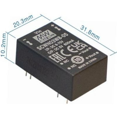 Mean Well SCWN03W8-05 Měnič DC/DC modulový 3W 5V