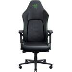 Razer Геймърски стол Razer Iskur V2 NewGen (RZ38-04900700-R3G1), до 136kg, изкуствена кожа, метална рамка, регулируеми подлакътници, регулируема облегалка, лумбална опора, черен/зелен (RZ38-04900700-R3G1)