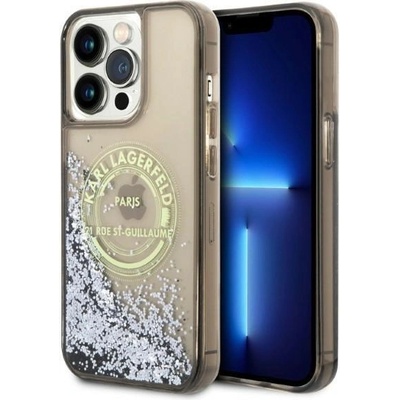 KARL LAGERFELD Кейс Karl Lagerfeld KLHCP14XLCRSGRK за iPhone 14 Pro Max 6.7", черен / черен, твърд, Liquid Glitter RSG (3666339086039)