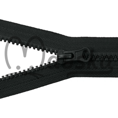 Zip kostěný bundový 5mm dělitelný délka 40 cm - ČERNÁ GRAFITOVÁ