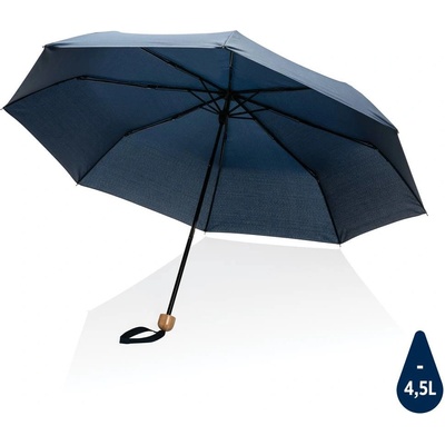 Impact 190T pongee RPET Aware 20 5 deštník bambusový tm.modrý