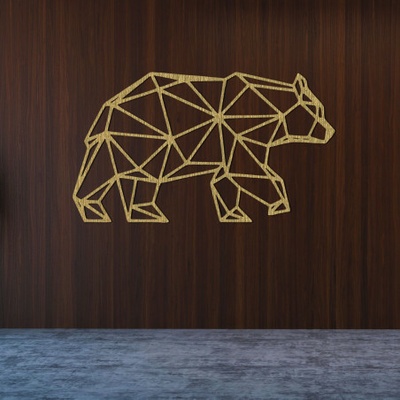 Geometrická dřevěná dekorace na zeď medvěd - URSUS 3847 PR0240