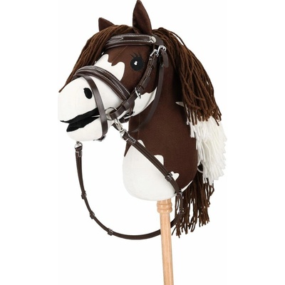Uzdečka QHP Luxury Stitched Hobby Horse tmavě hnědá