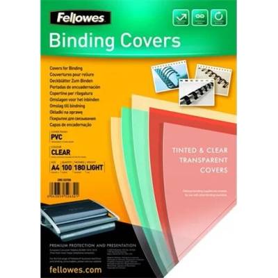 FELLOWES Obal ku špirálovej väzbe, A4, 180 mikr., FELLOWES, priehľadná