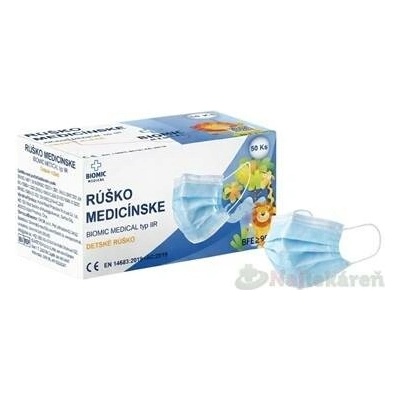 Biomic Medicínská rouška typ IIR modrá dětská 50 ks