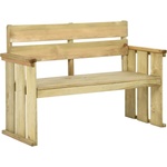 vidaXL Градинска пейка, 121 см, импрегнирано борово дърво (318407)