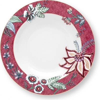 Pip Studio Flower Festival hluboký talíř 21,5 cm tmavě růžová