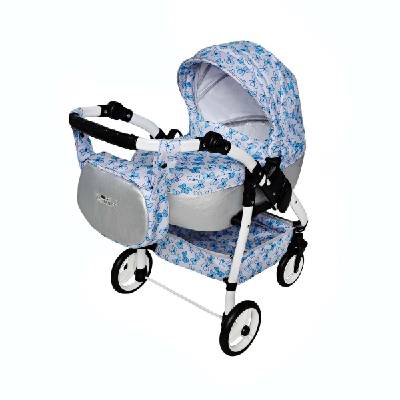 Dětský kočárek pro panenky Jasmine Kids Fialka otočná kola Barva: Fialka 02