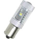  Диодна крушка ba15s с 6 х 5w cree диода и лупа двойна светлина бяла