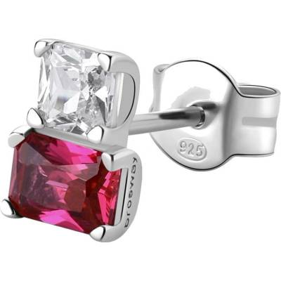 Brosway Elegantná strieborná single náušnica Fancy Passion Ruby FPR07